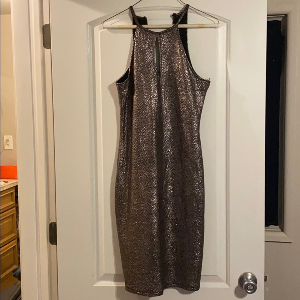 Gold cocktail dress